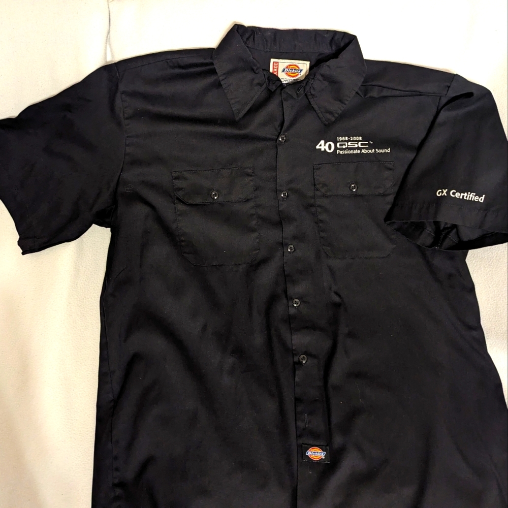 Dickies Mens XL Black work shirt w/QSC branding